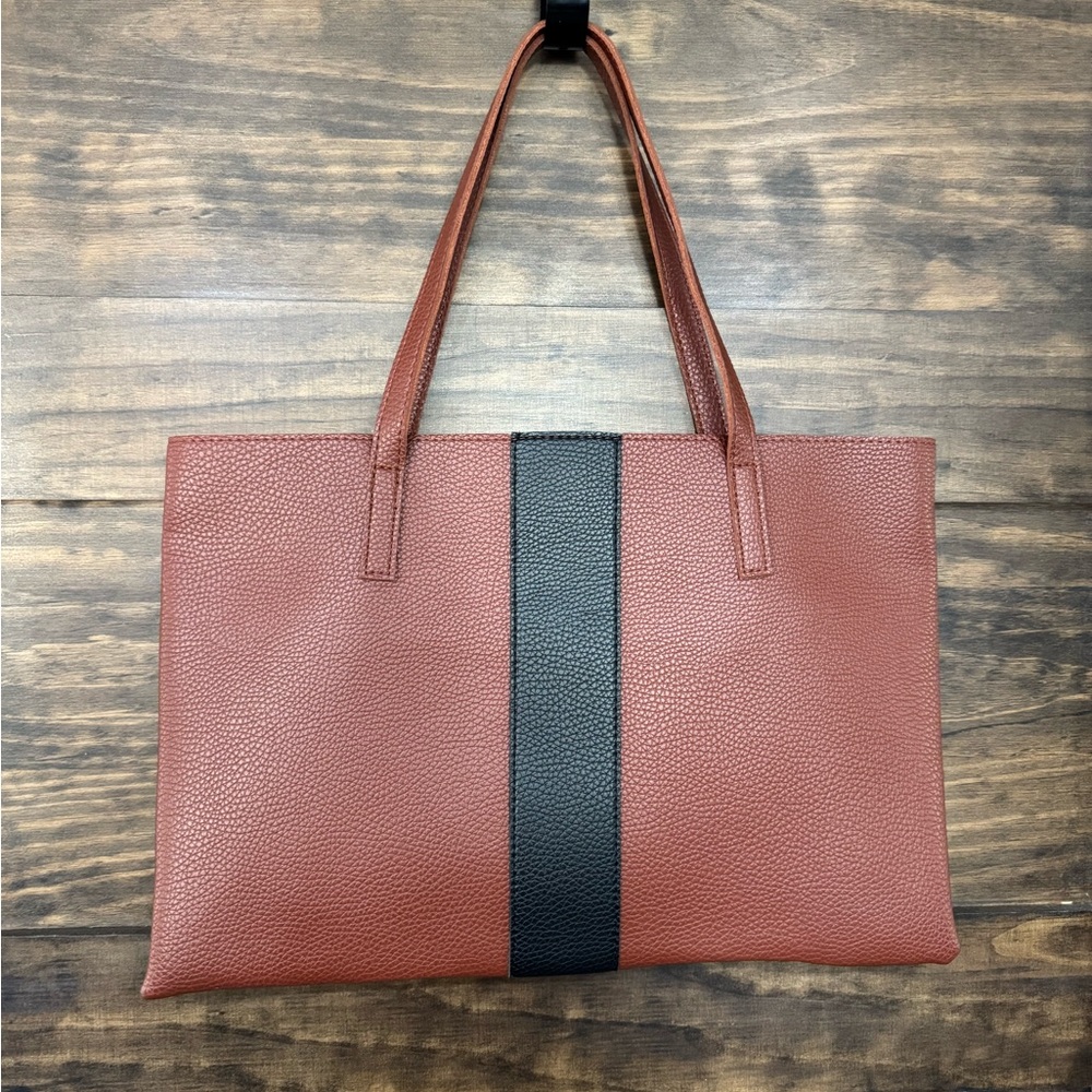Vince Camuto Vegan Leather Tote Bag with Black Accent